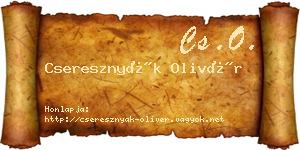 Cseresznyák Olivér névjegykártya